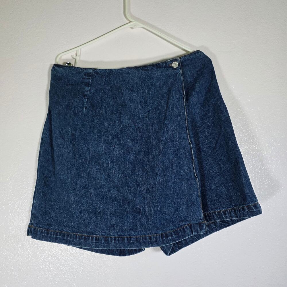 Billblass Vintage Denim Skort Skirt Shorts Dark Wash Y2K A-Line Size 12